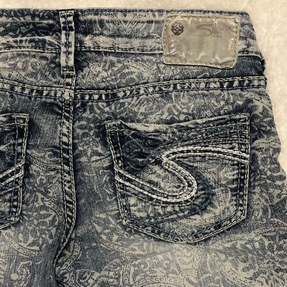 SILVER BRAND PRINTED CROPPED / CAPRI JEANS SIZE 25 - Picture 11 of 11